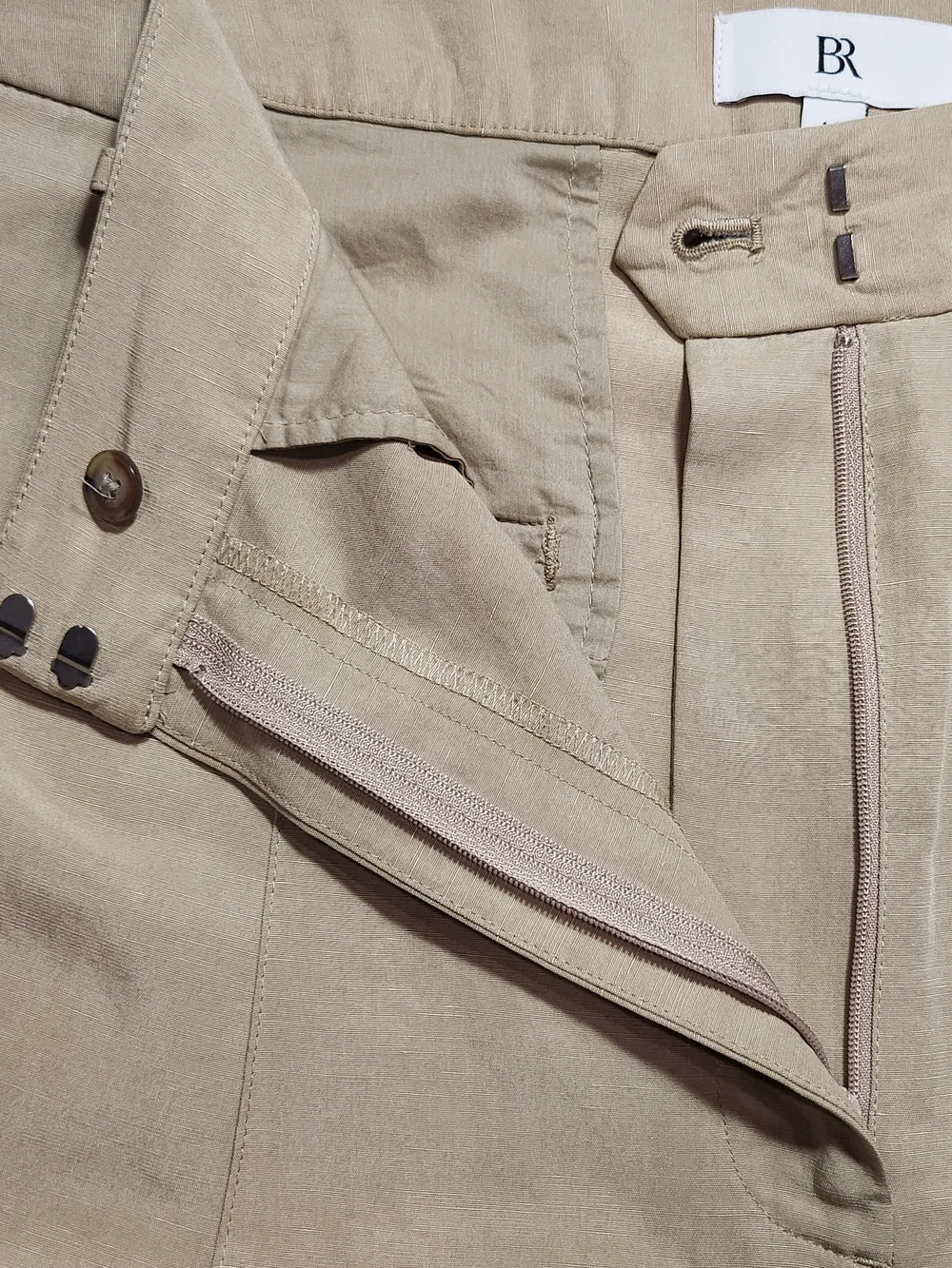 Banana Republic Tencel Linen Blend Relaxed Utility Pants Size 14 Khaki